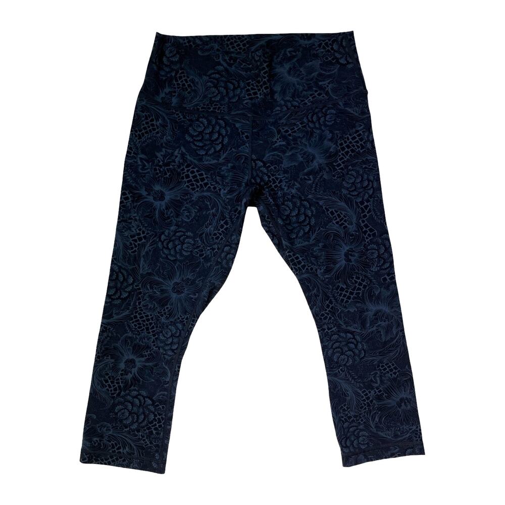 Lululemon Wunder Under Hi-Rise Crop 21” Nouveau Mach Navy Leggings 12